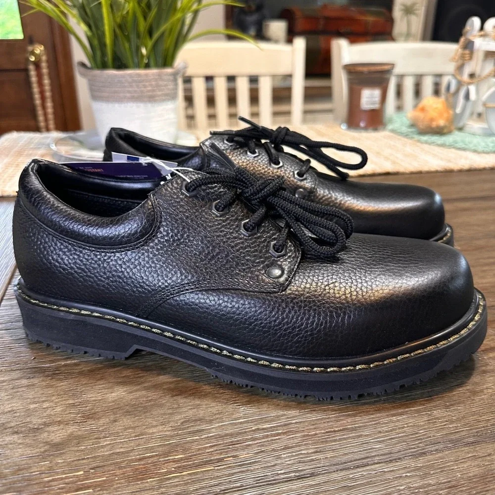 Dr. Scholl's Work Shoes Oil‎ Slip Resistant Harrington Oxford Leather Men's 9M